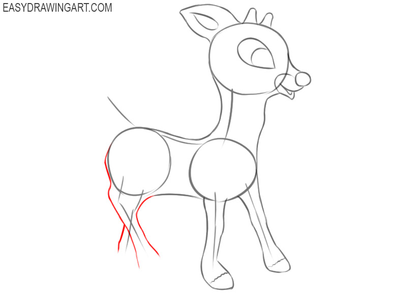 how to draw a rudolph step by step