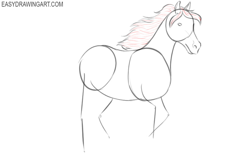 how to draw a running horse easy