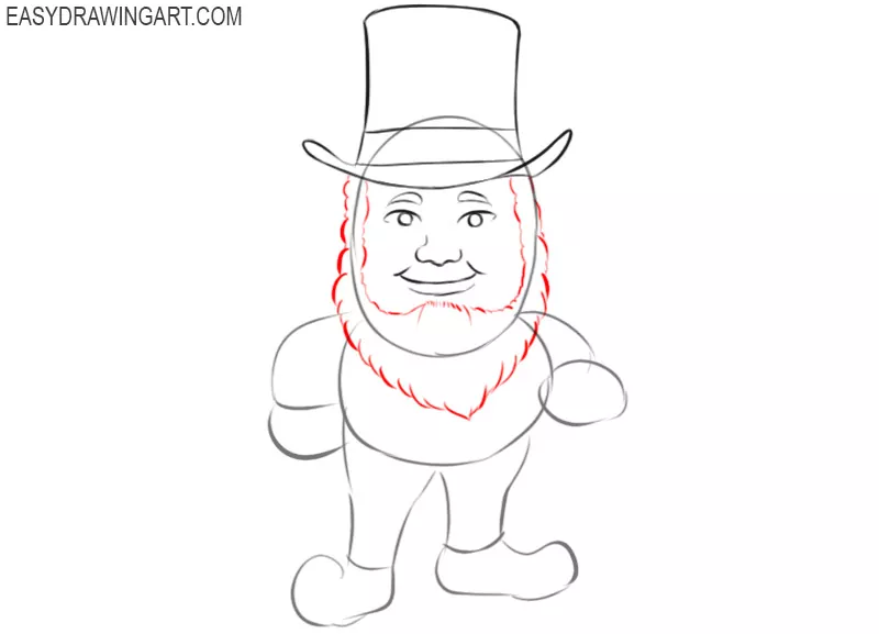 how to draw a simple leprechaun step by step 