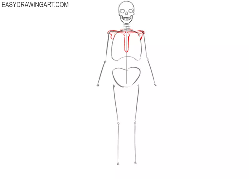 how to draw a skeleton cute
