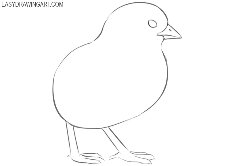 how to draw a small chick 