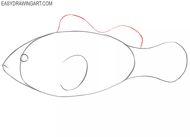 how to draw a small clownfish