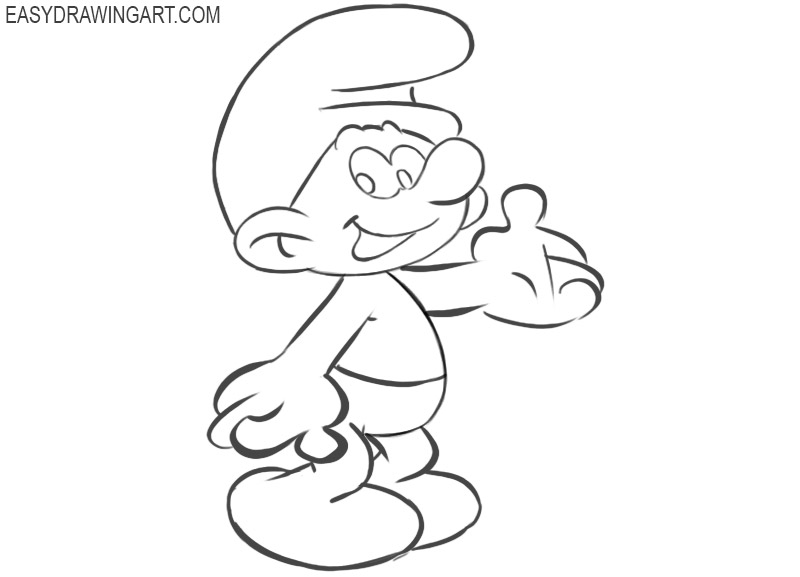 smurf easy drawing step by step