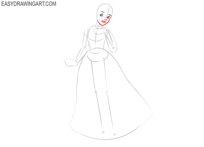 how to draw a snow white step by step 