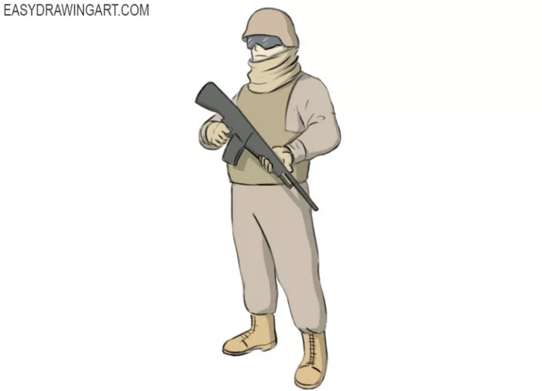 How to draw a soldier