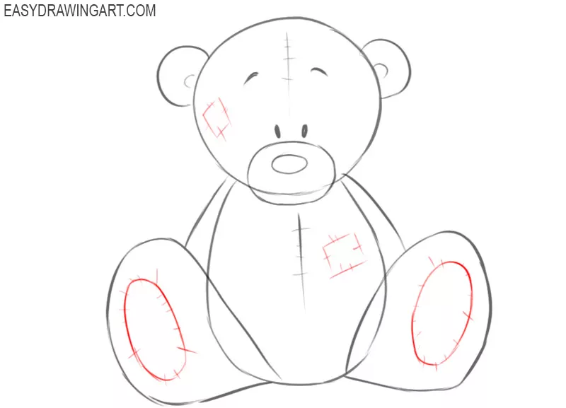 how to draw a teddy bear in easy way