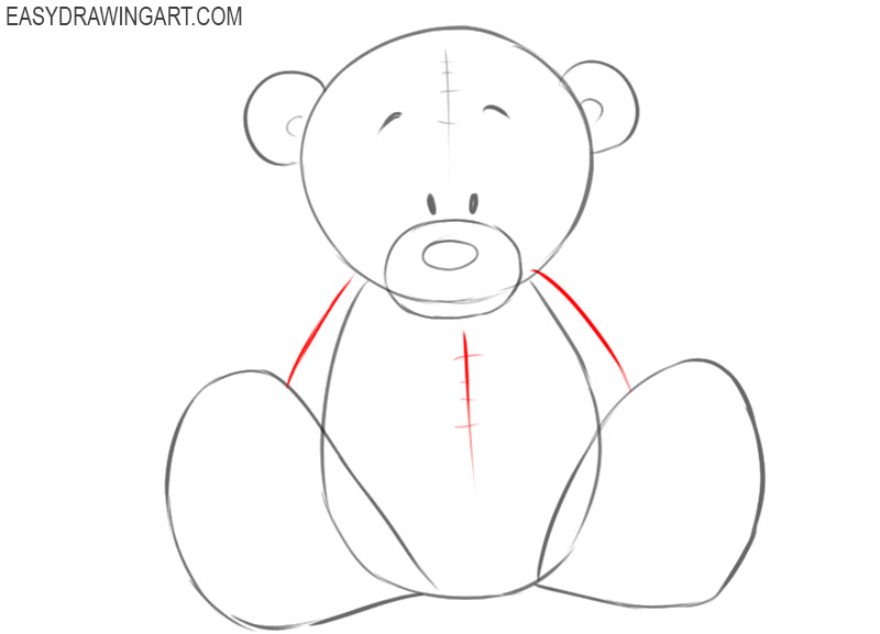 how to draw a cute teddy bear easy