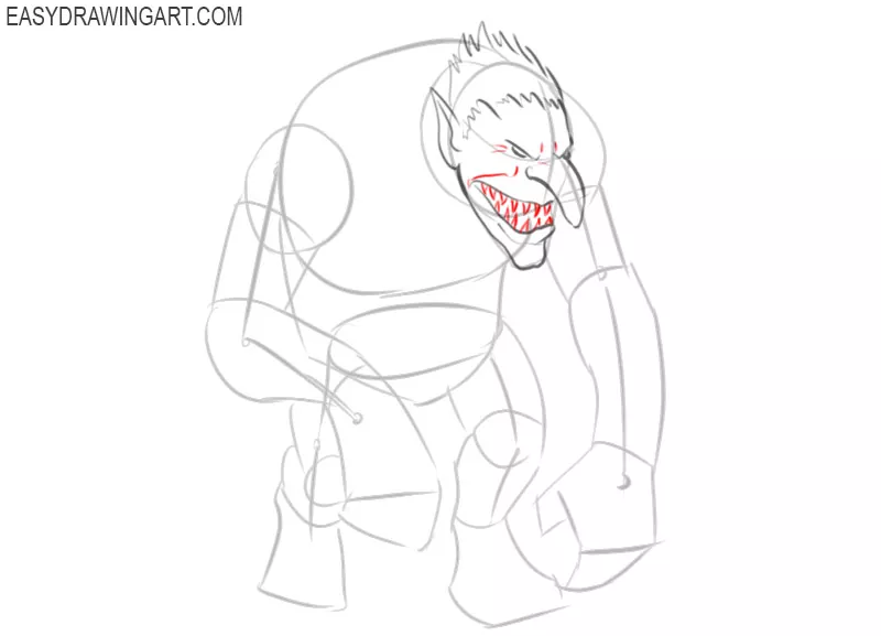 troll drawing outline