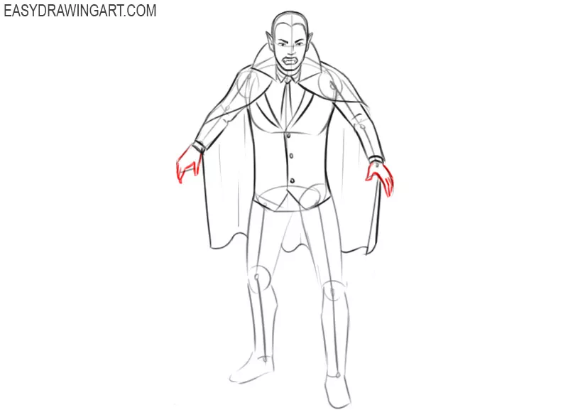 how to draw a vampire with steps