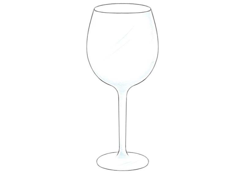 How to draw a wine glass
