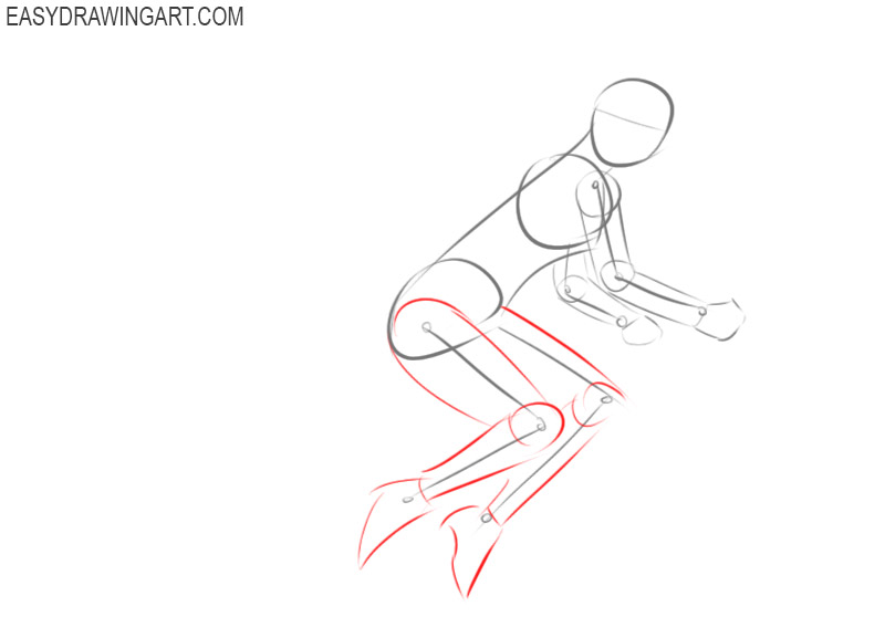 how to draw a witch on a broom step by step