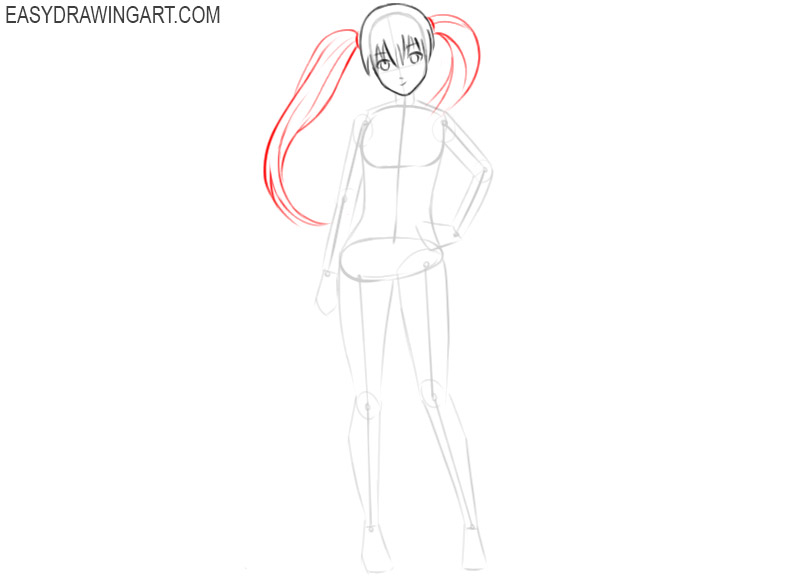 how to draw anime girl kawaii 