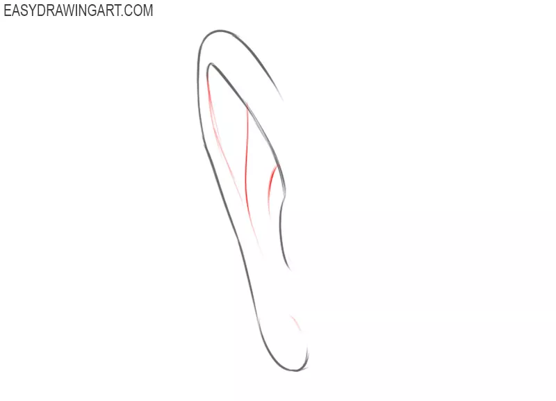 How to draw ears step by step