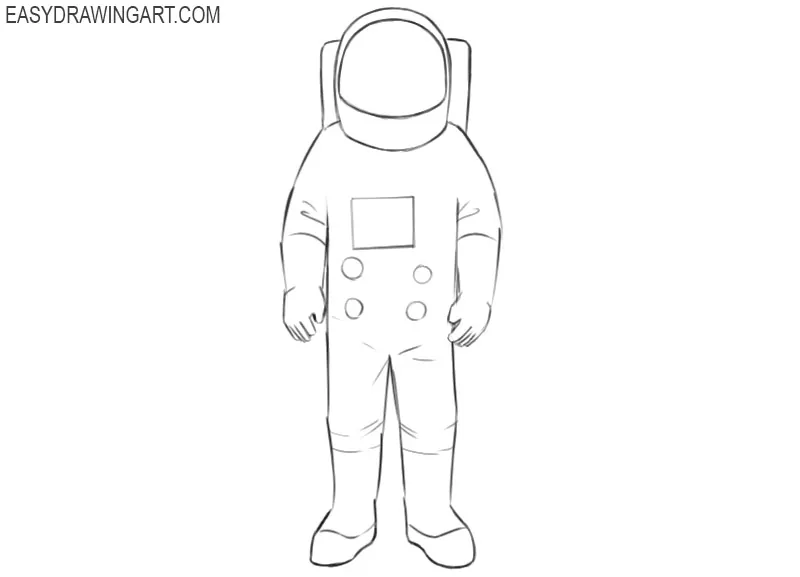how to draw an easy astronaut step by step