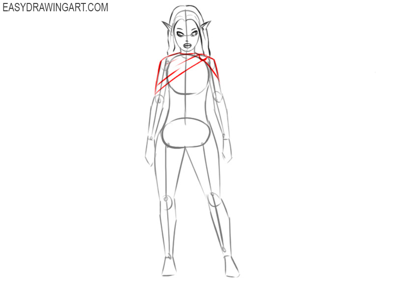 how to draw an easy cute elf