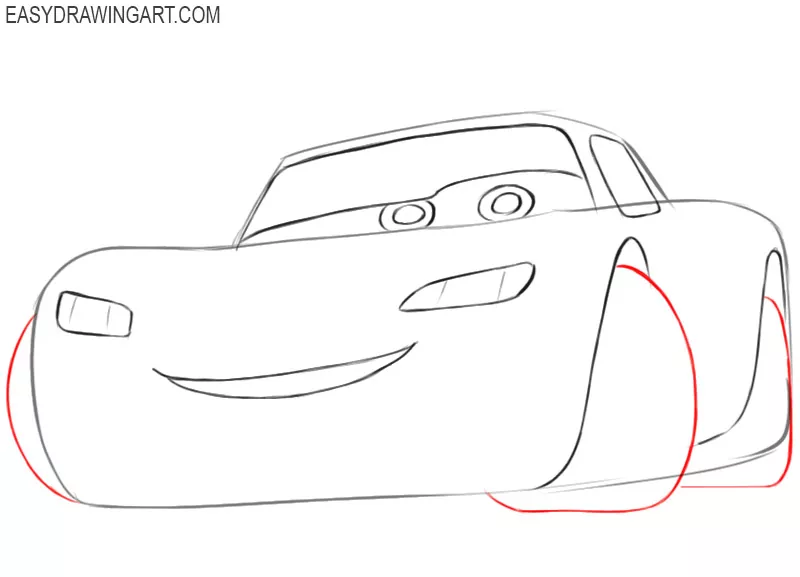 how to draw an easy lightning mcqueen 