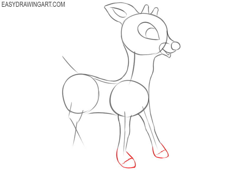 how to draw an easy rudolph 