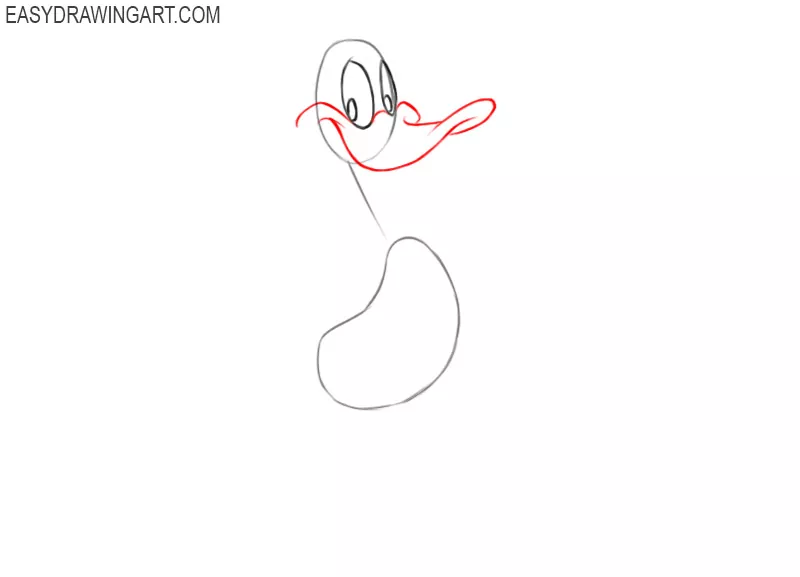 how to draw baby daffy duck step by step