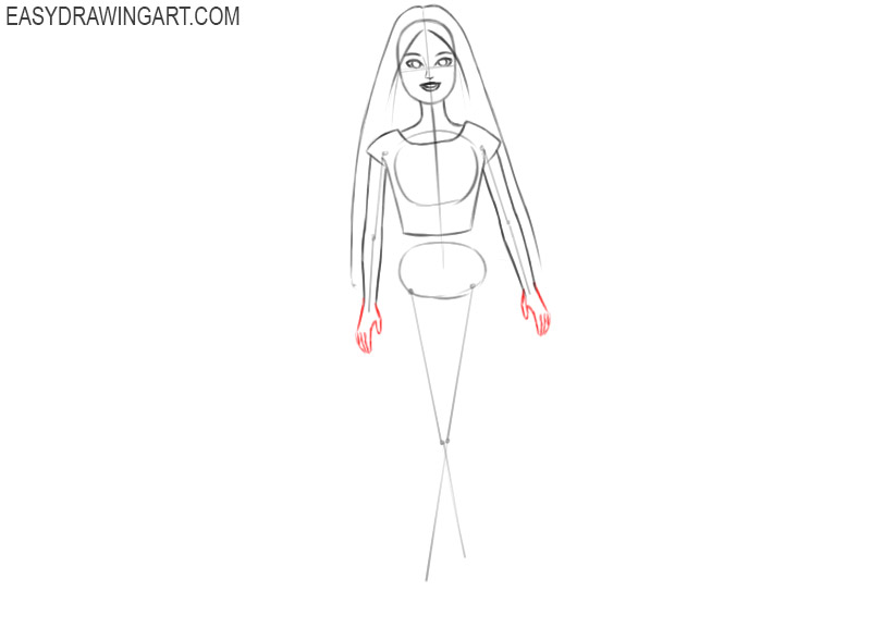 how to draw barbie full body step by step easy