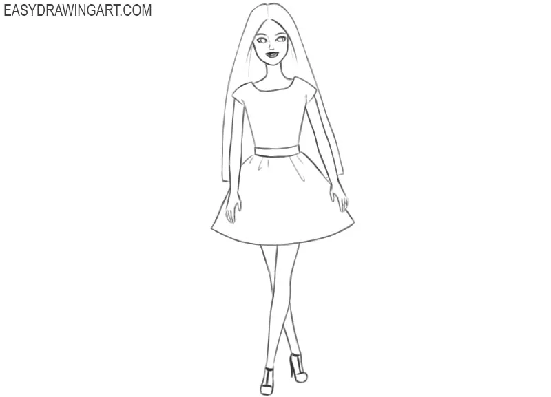 barbie drawing easy