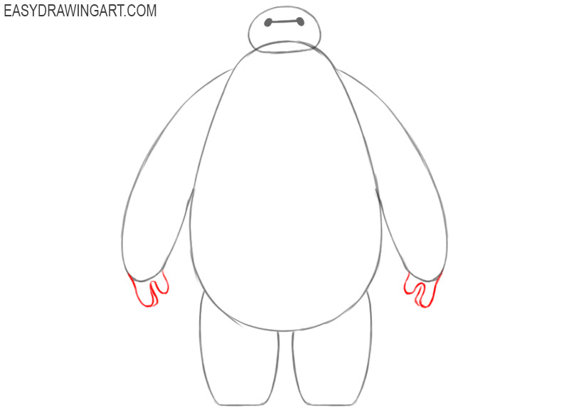 how to draw baymax step by step 