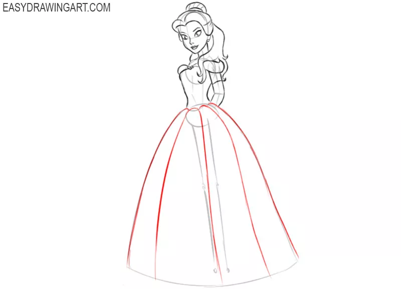 How to Draw Princess Belle.easy and step by step. - YouTube