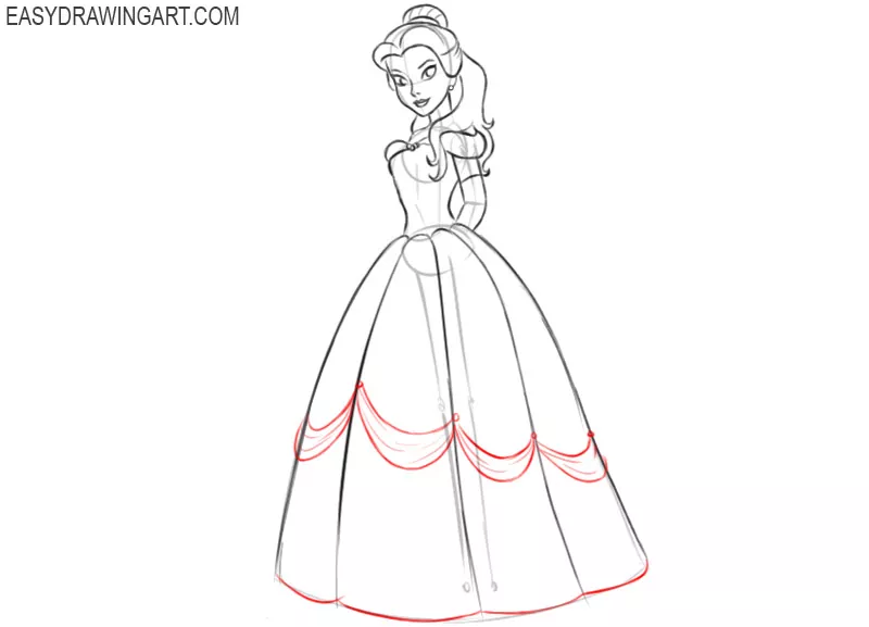 how to draw belle easily