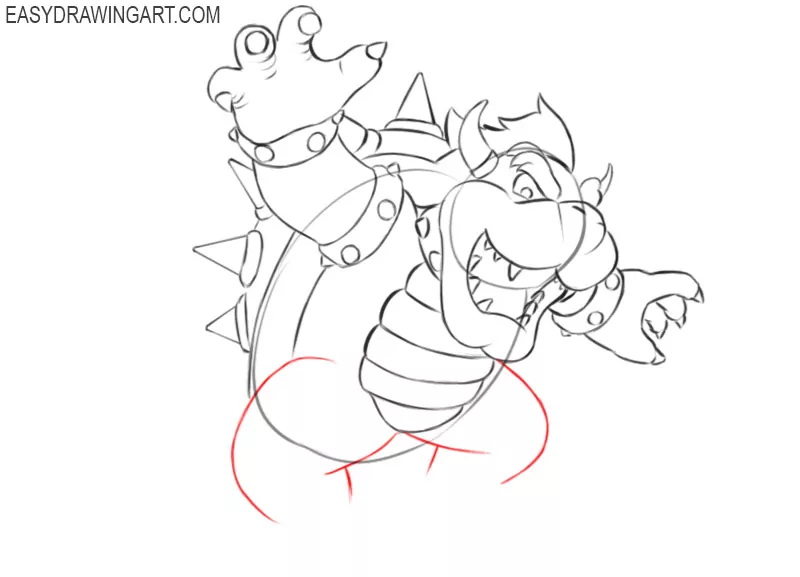 how to draw bowser jr step by step easy