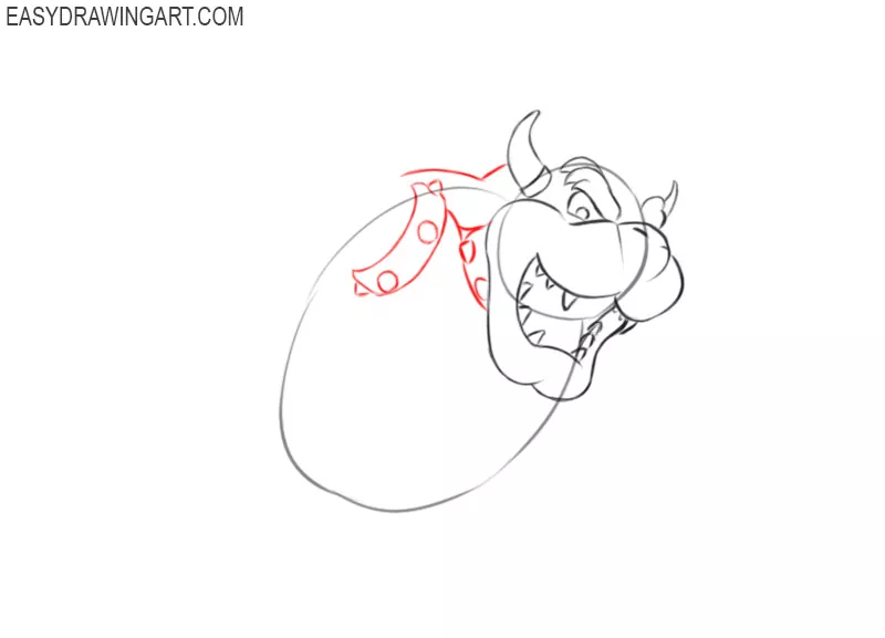 how to draw bowser mario