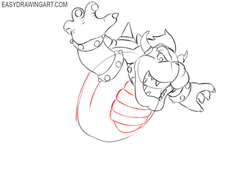 how to draw cute bowser 