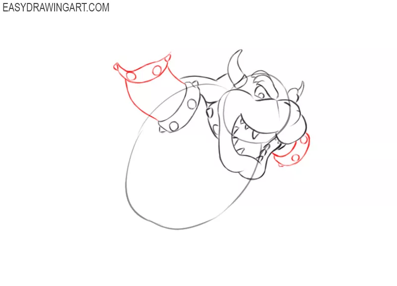 how to draw bowser step by step