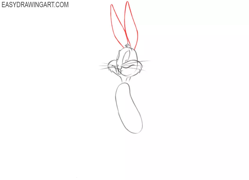 how to draw bugs bunny by steps 