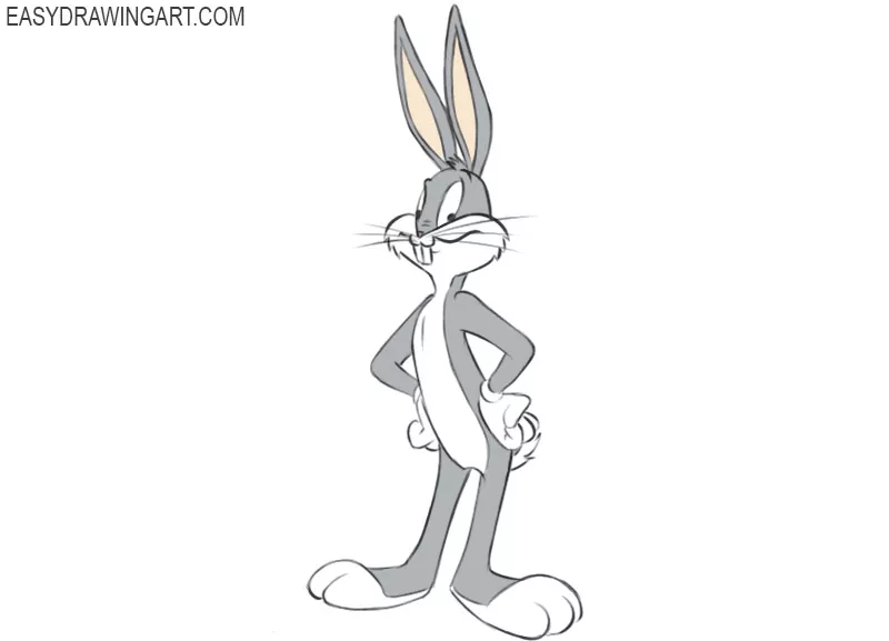 how to draw bugs bunny step by step easy