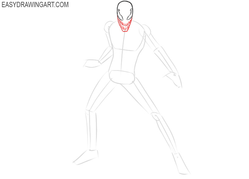 steps of how to draw carnage