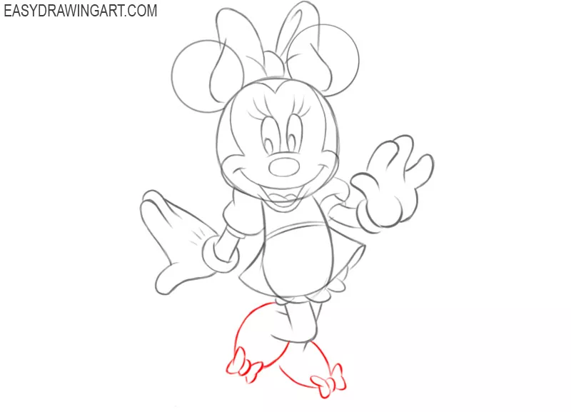 how to draw cartoon characters minnie mouse