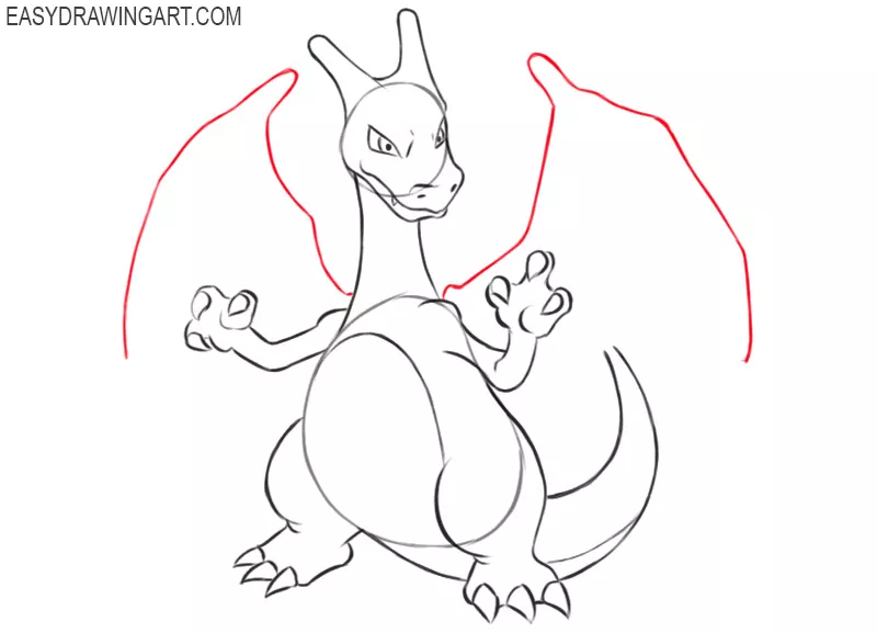how to draw charizard simple 