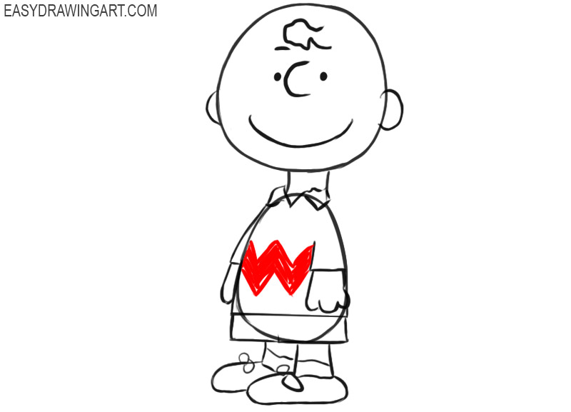 charlie brown easy drawing step by step 
