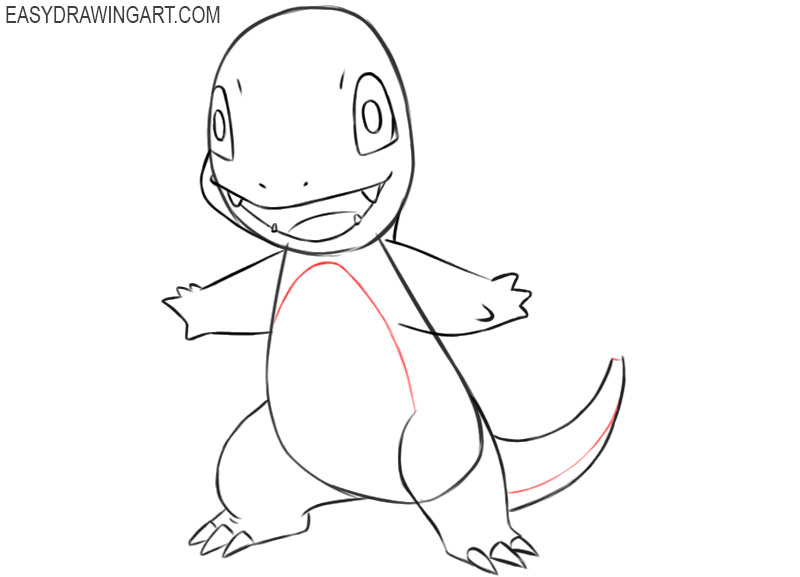 how to draw pokemon charmander for beginners