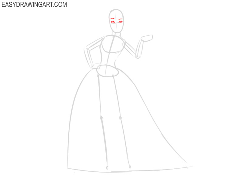 how to draw cinderella body