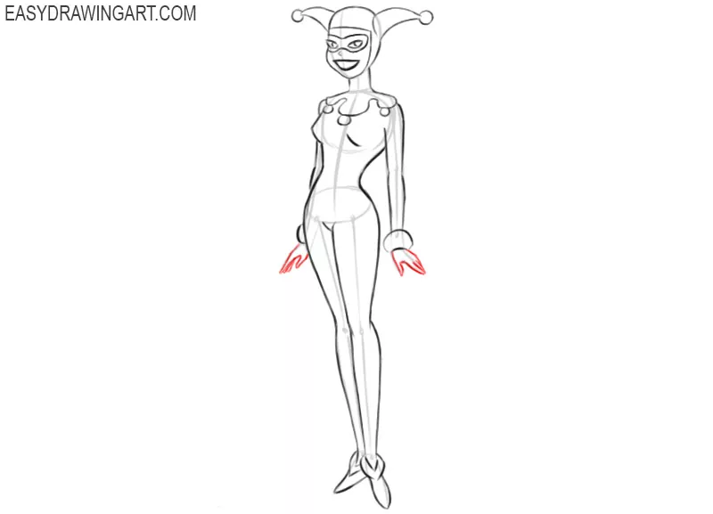 how to draw classic harley quinn