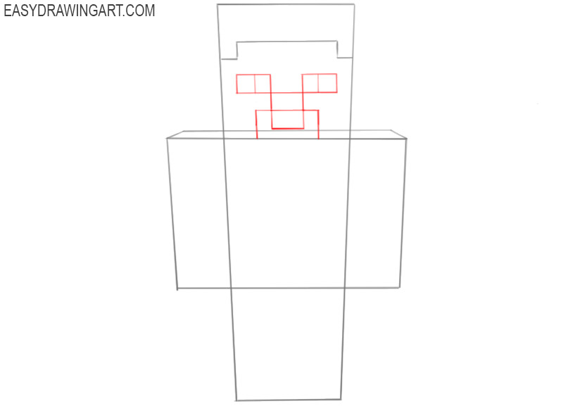 how to draw cute minecraft steve