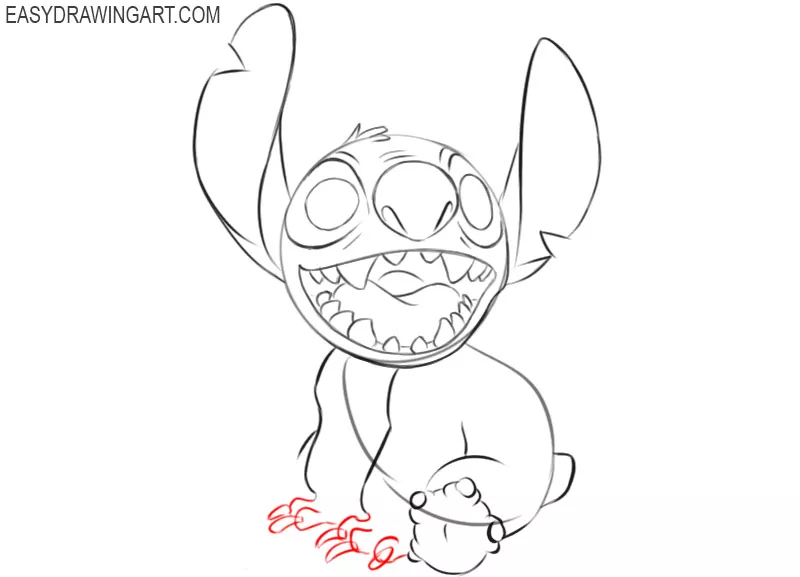 how to draw cute stitch step by step
