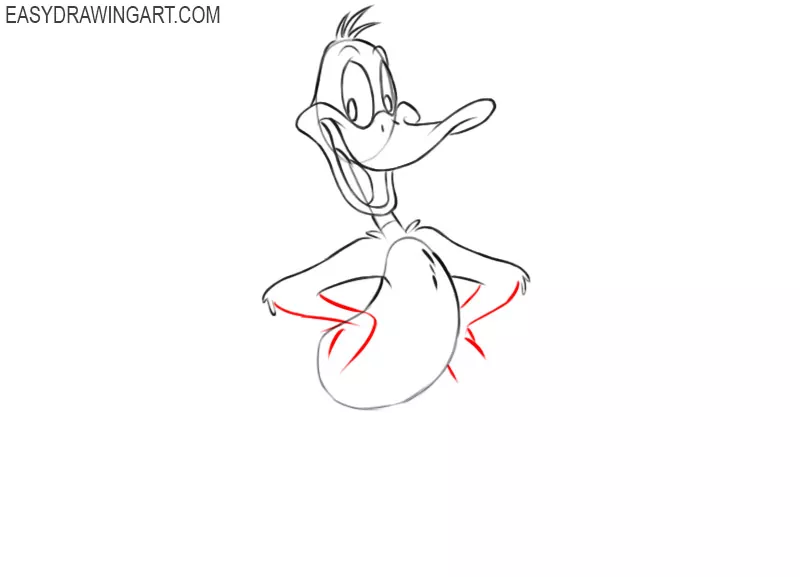 how to draw daffy duck full body step by step 