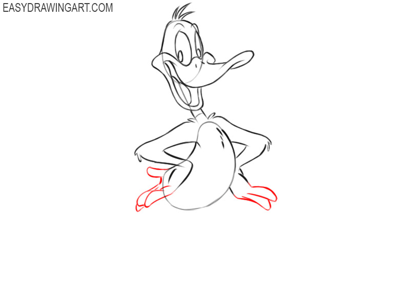 how to draw daffy duck easy