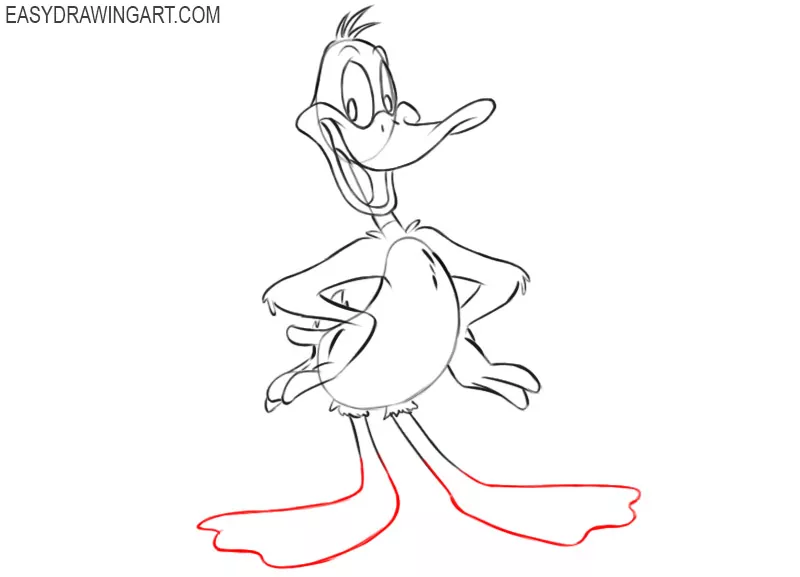 how to draw daffy duck step by step easy 