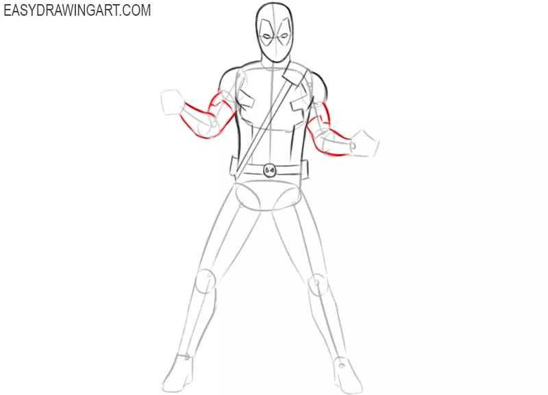 How to Draw DEADPOOL Step by Step Easy Full Body from Deadpool Movie |  PENCIL | 2/6 - YouTube