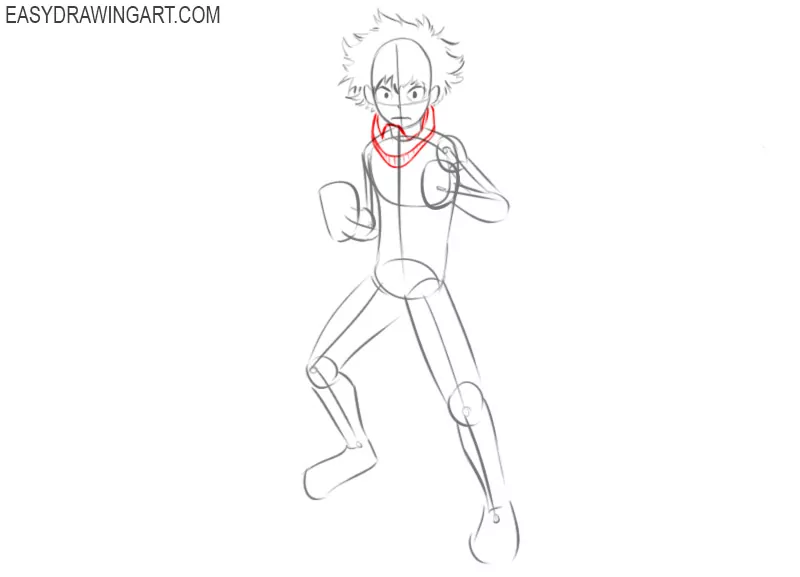 How to draw Deku from my hero academia