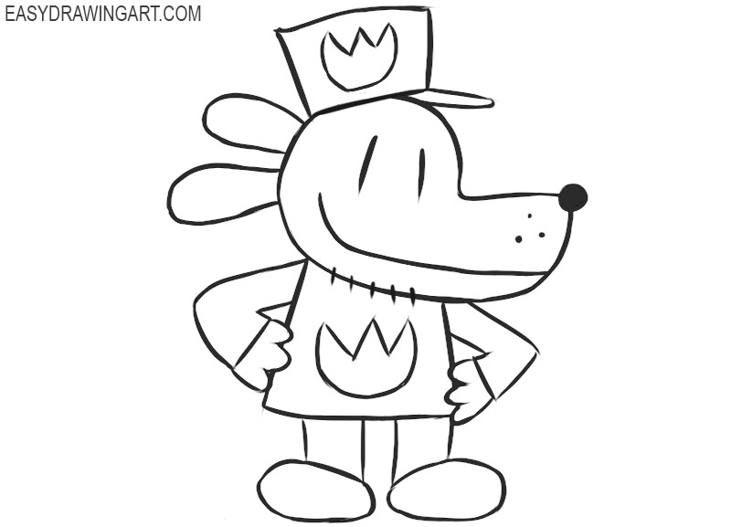 dog man drawing step by step