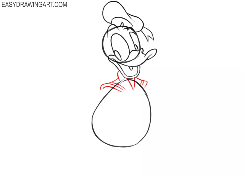 how to draw donald duck step by step full body easy
