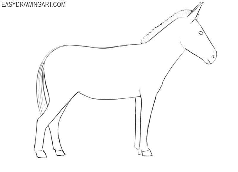 how to draw donkey in easy way